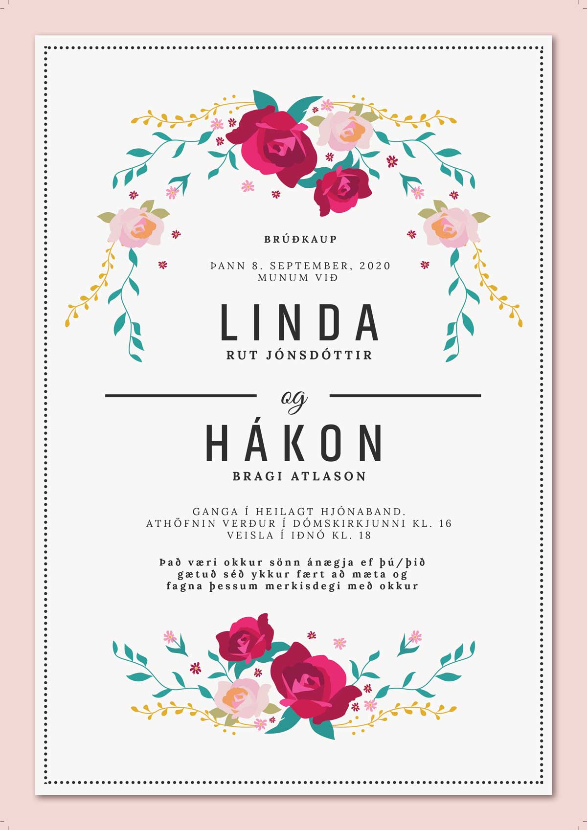 Sumarlegt blómaboðskort