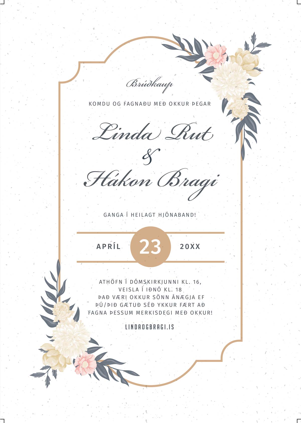 Vintage blómaboðskort