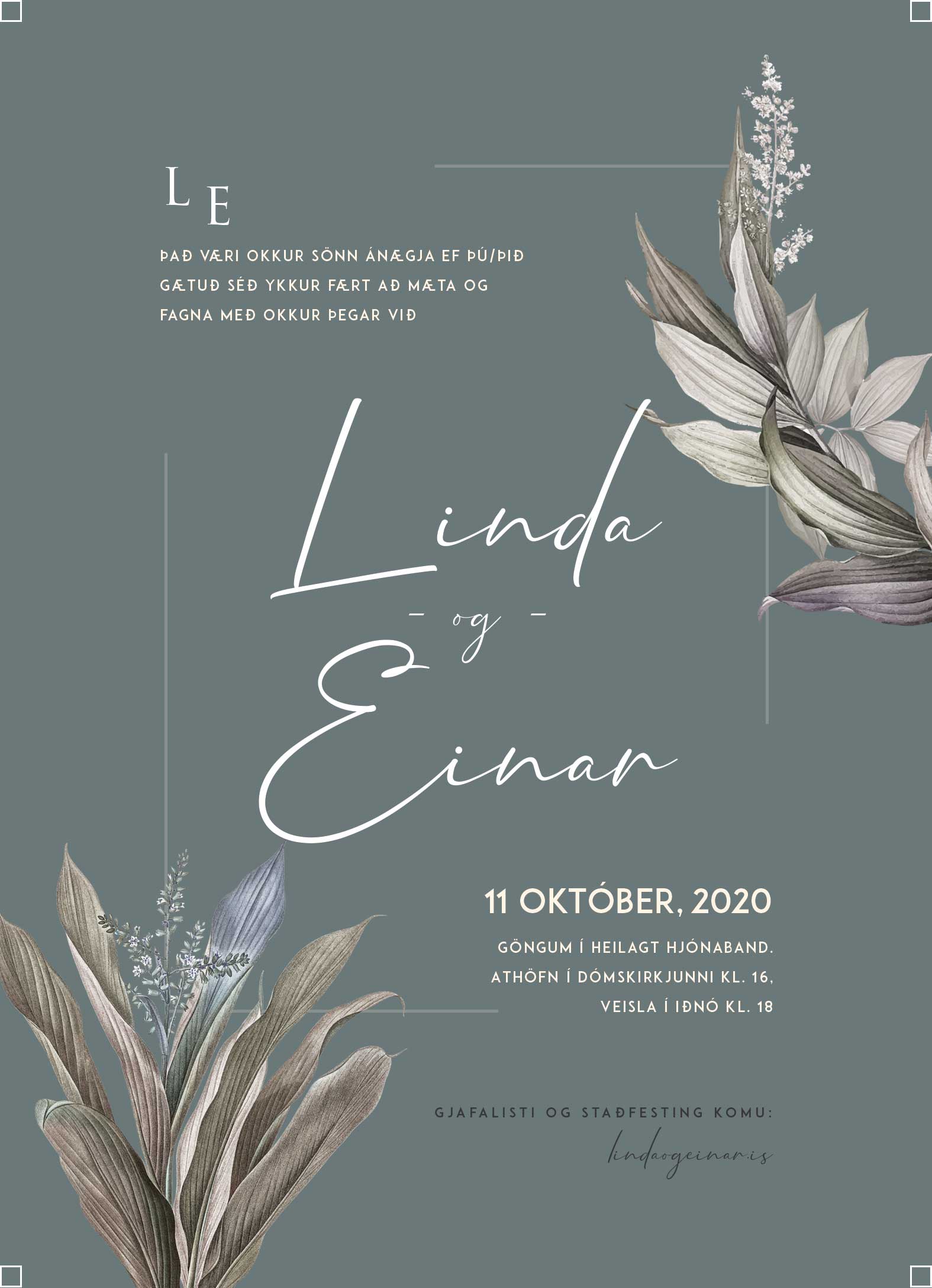 Deluxe brúðkaupsboðskort